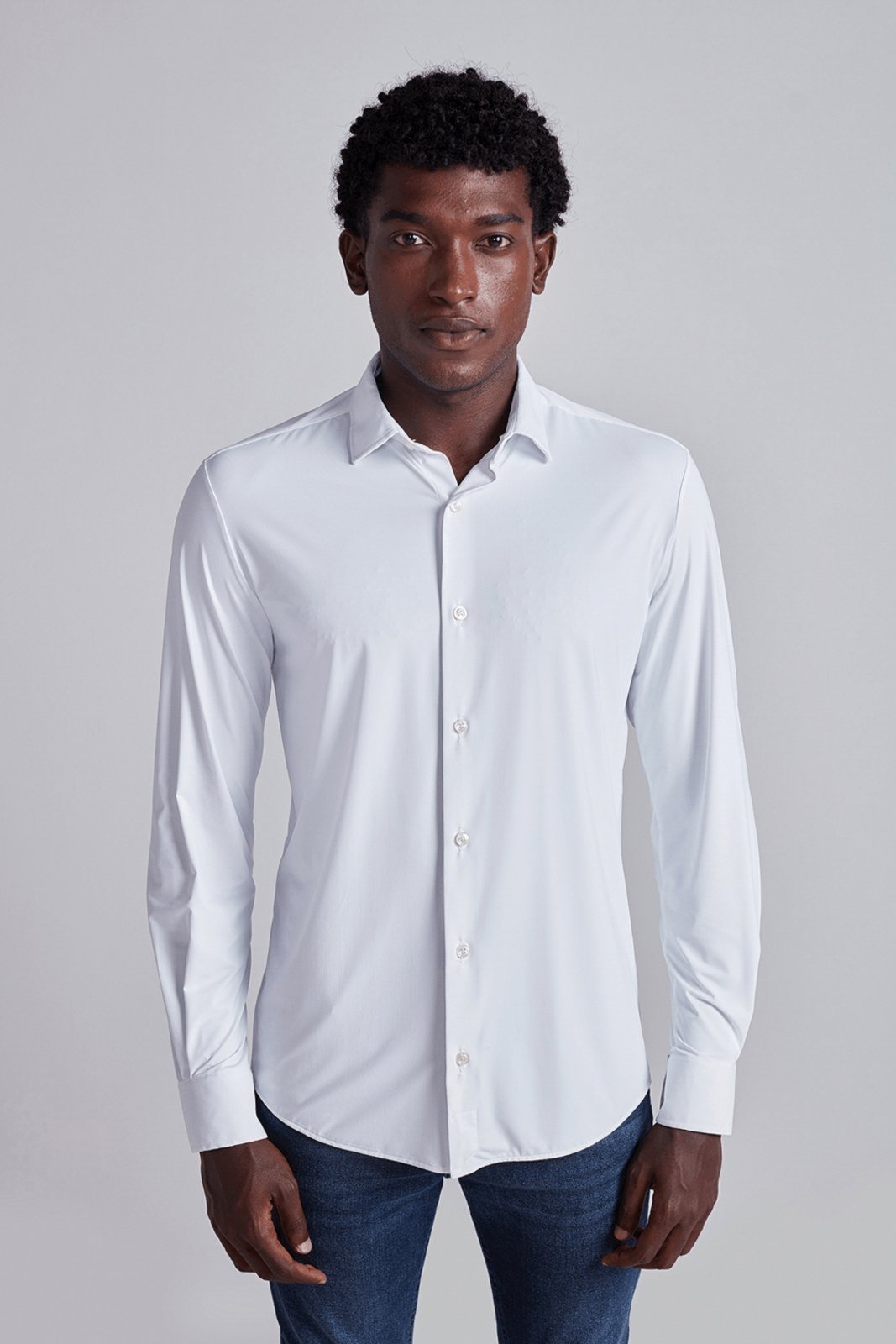 HIGHSTIL Camisa Lisa Tecnocomfy Slim Fit – Branco