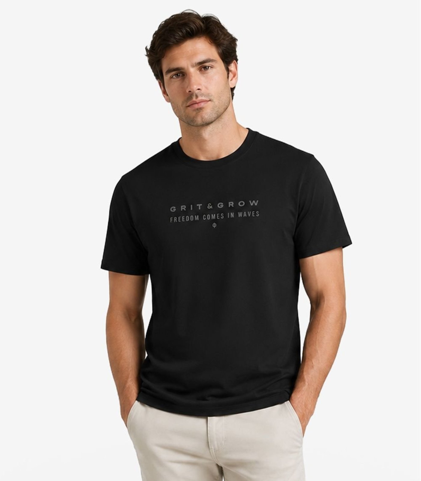 Camiseta Masculina Cotton Leve Com Estamp Diametro Preto