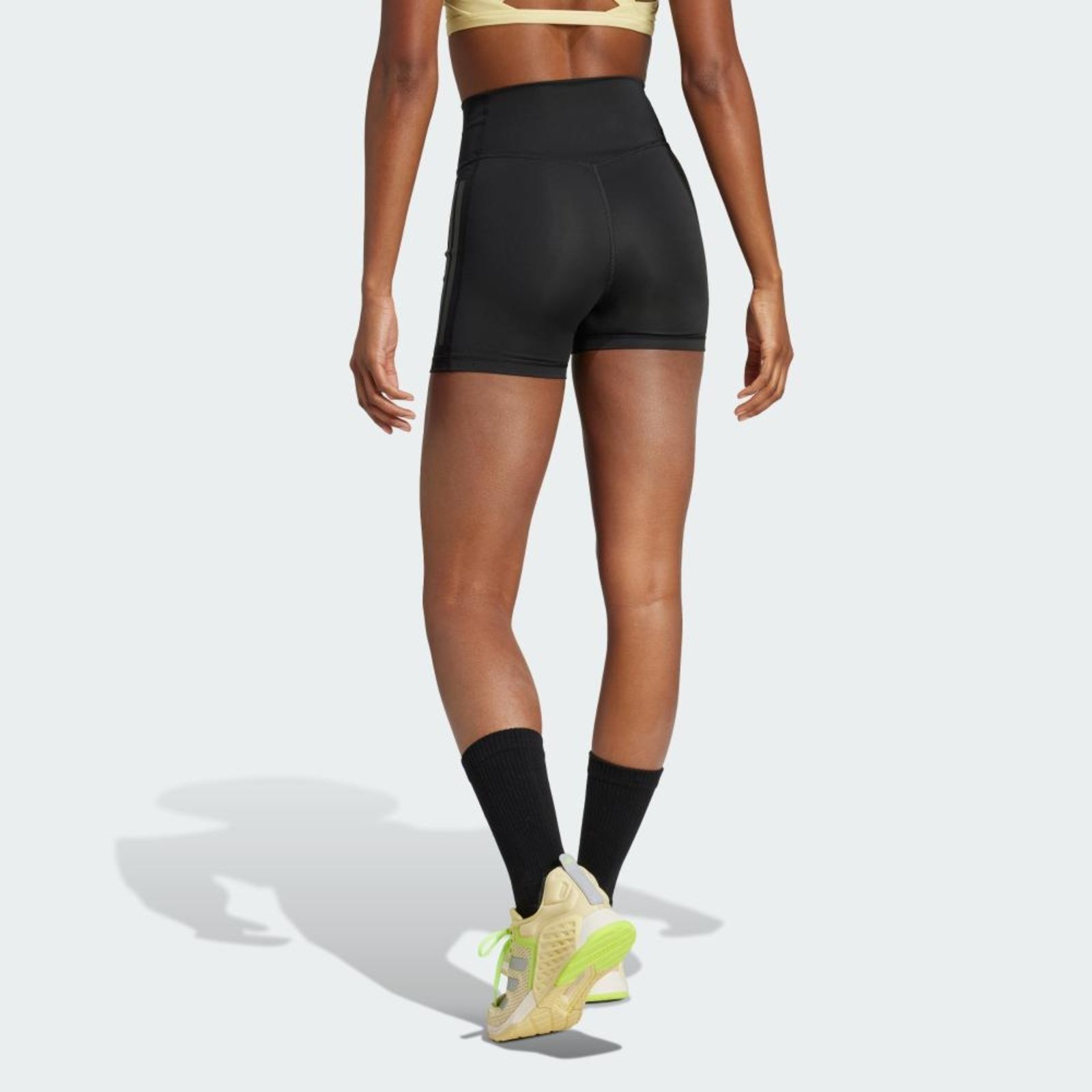 Shorts Legging Optime Três Listras 1/4 adidas Performance Preto