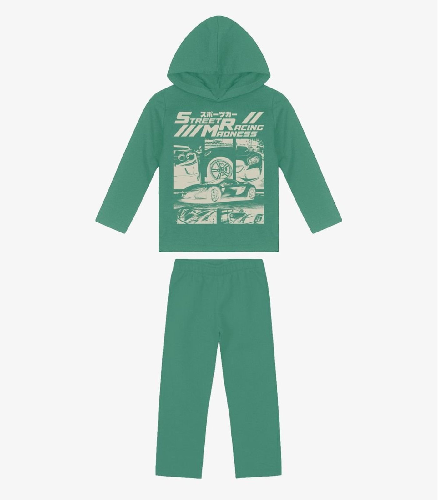 Infantil - Kit Conjunto Blusão Com Capuz E Calça Rovi Verde