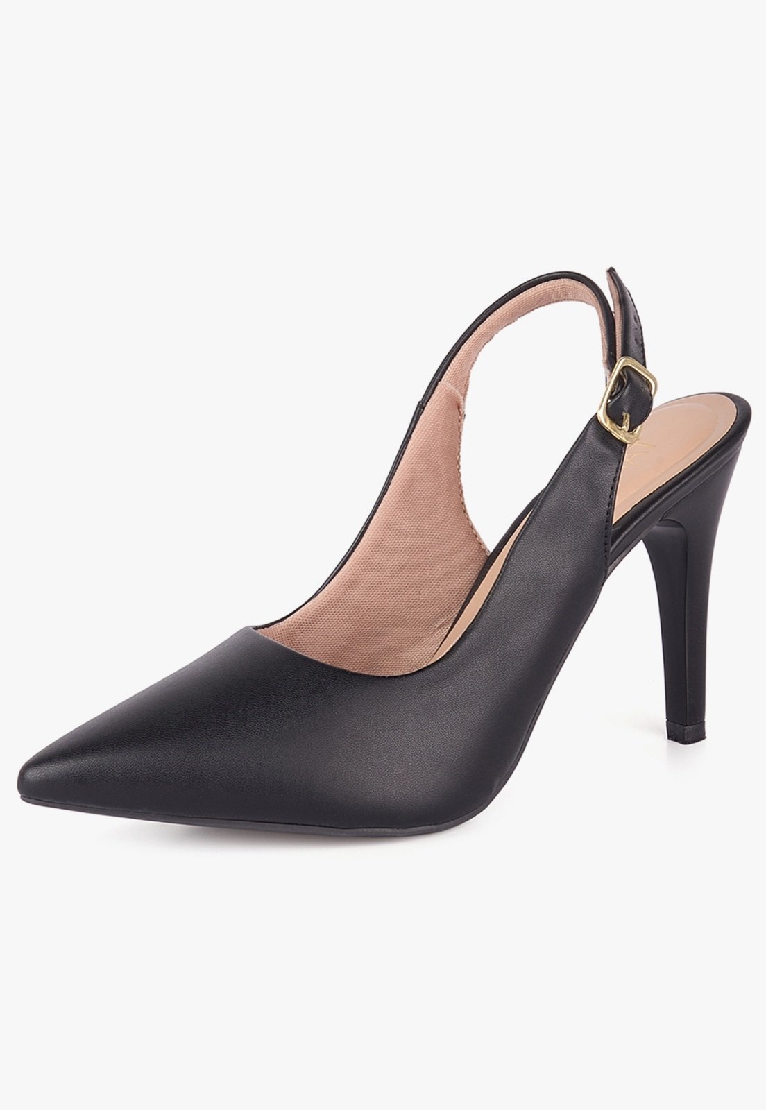 Scarpin Feminino Takata Salto Fino Alto Médio Slingback Preto