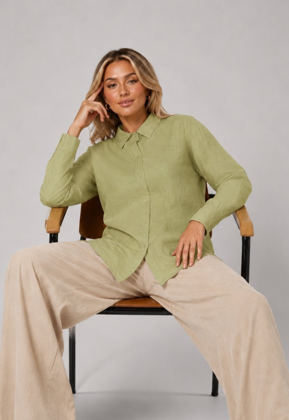 Camisão Liso Manga Longa Salvatore Verde