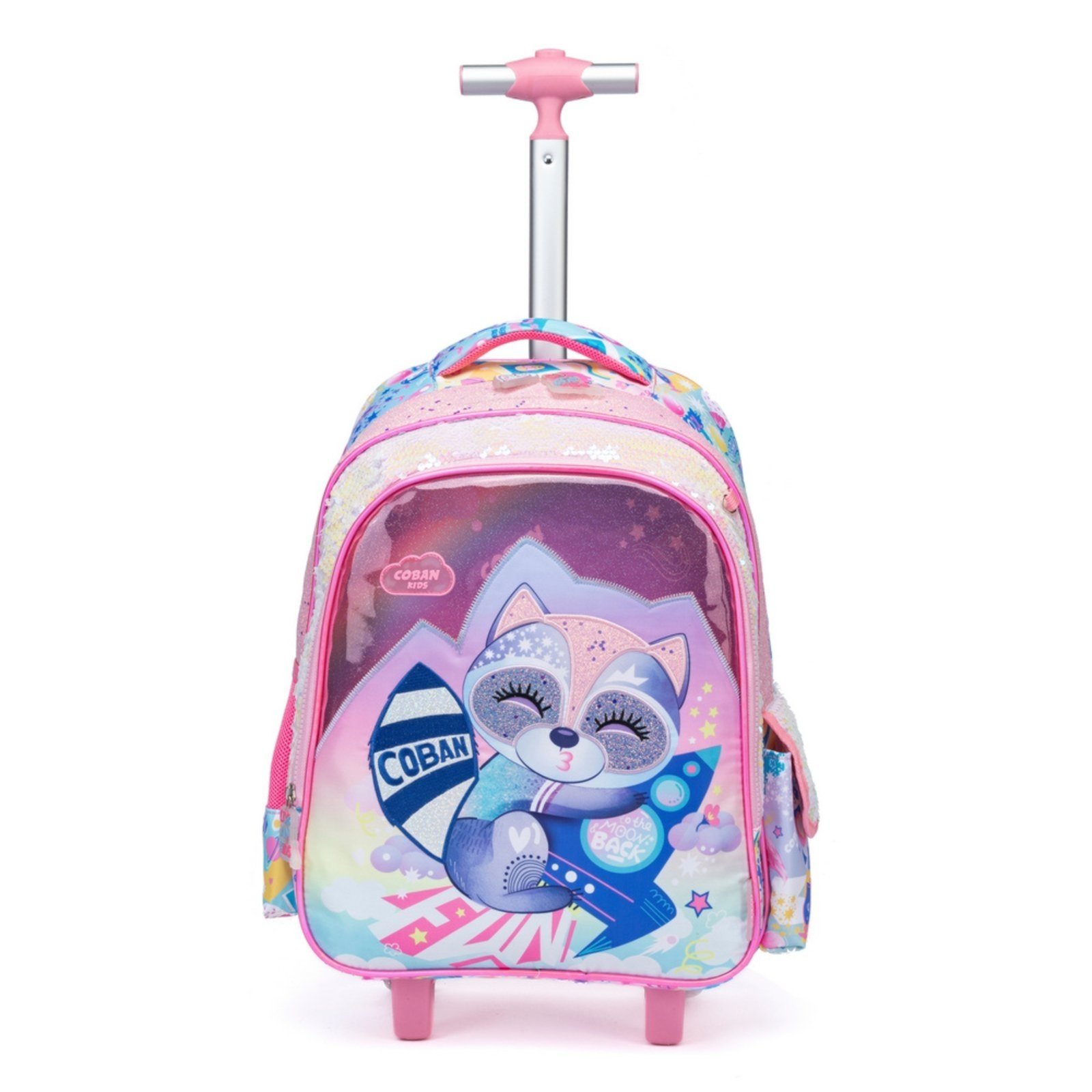 Vista 3 Infantil - Kit Mochila Menina Estojo Lancheira Escolar COBAN rosa COBAN rosa