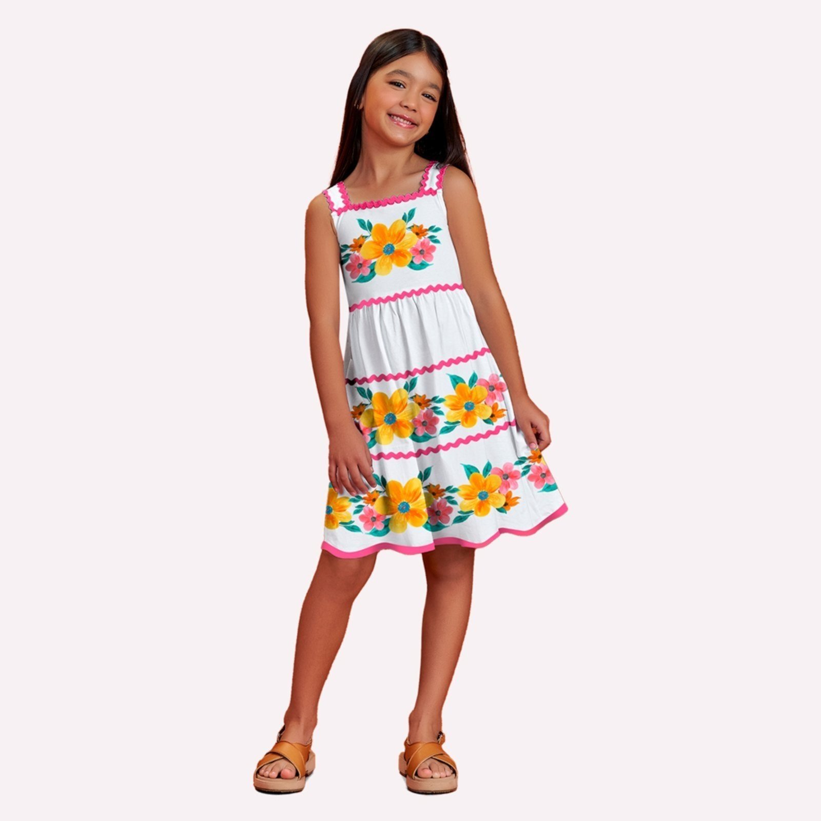 Infantil - Vestido Menina Flores Nanai
