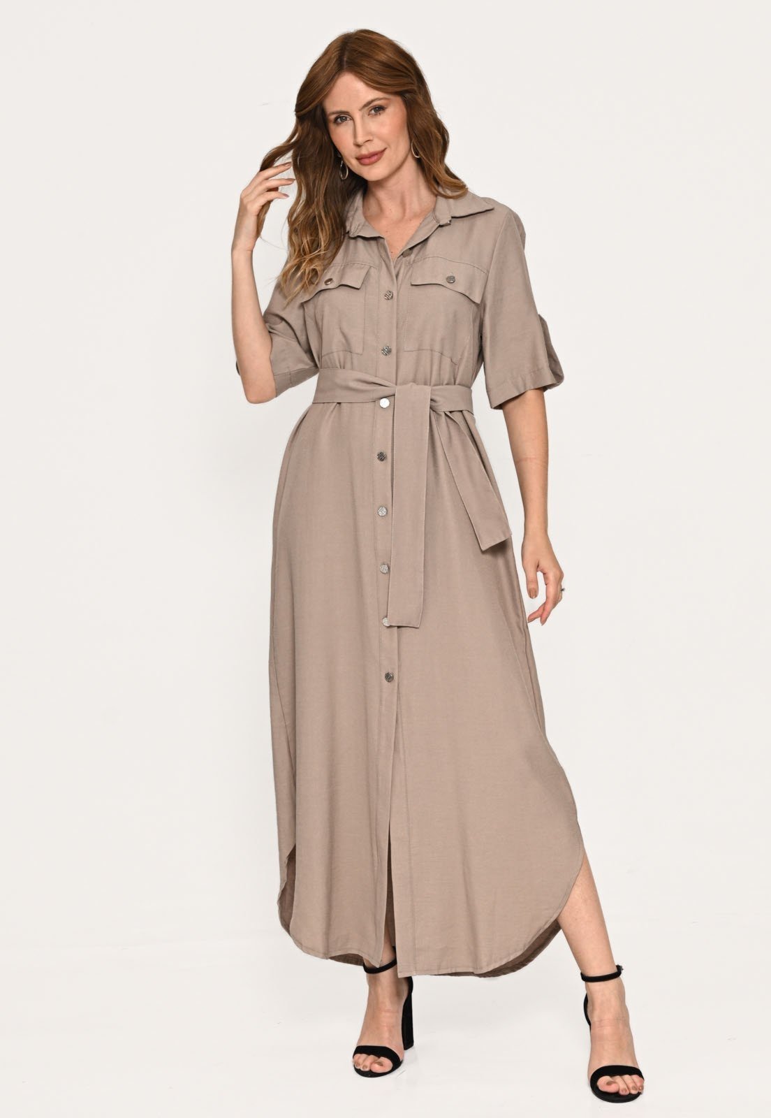 Chemise Bisô Alfaiataria Bolsos Cinza – Cinza