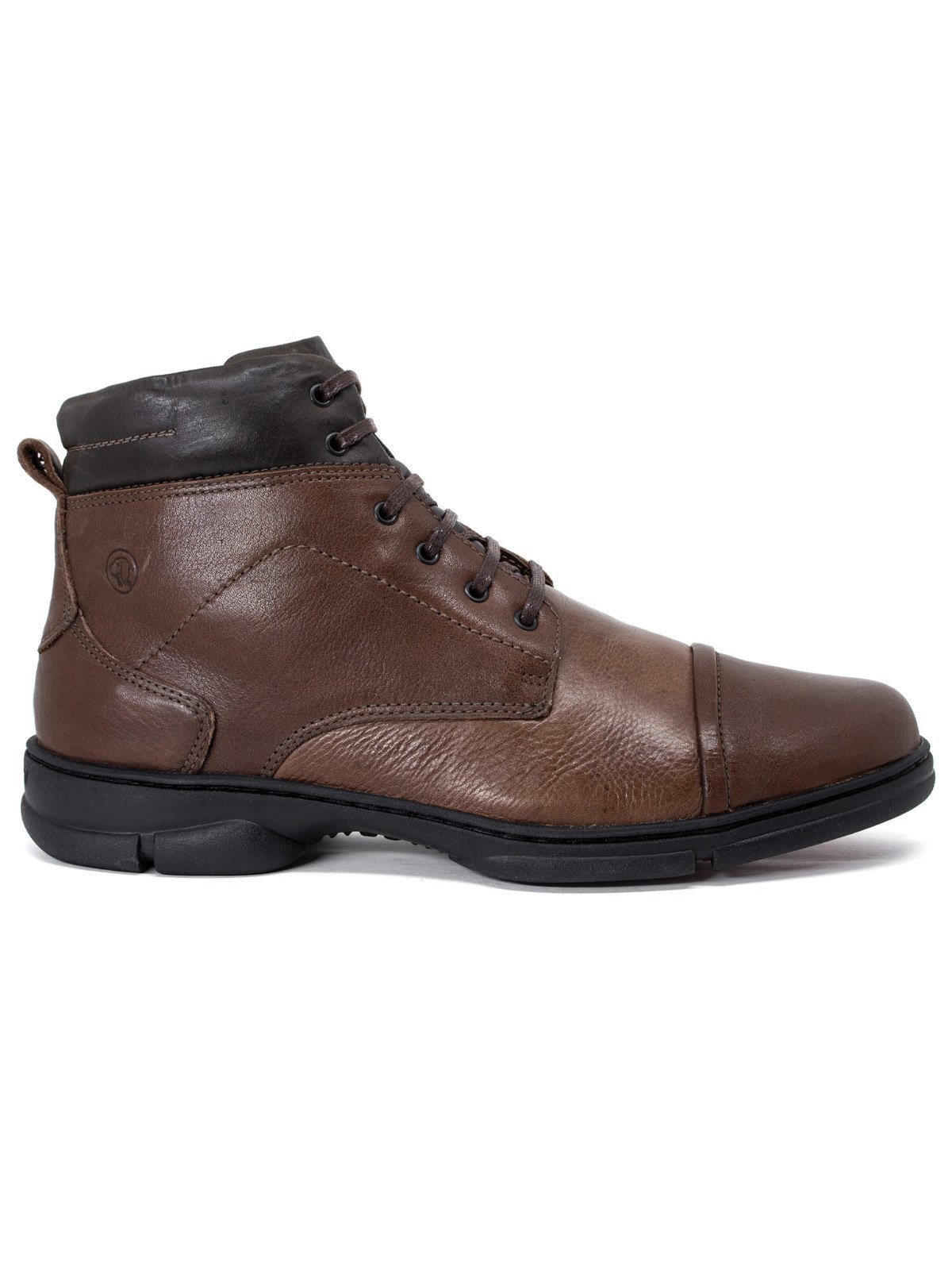 Bota Masculina Anatomic Gel 360 Couro Conforto Marrom Claro Pinhão