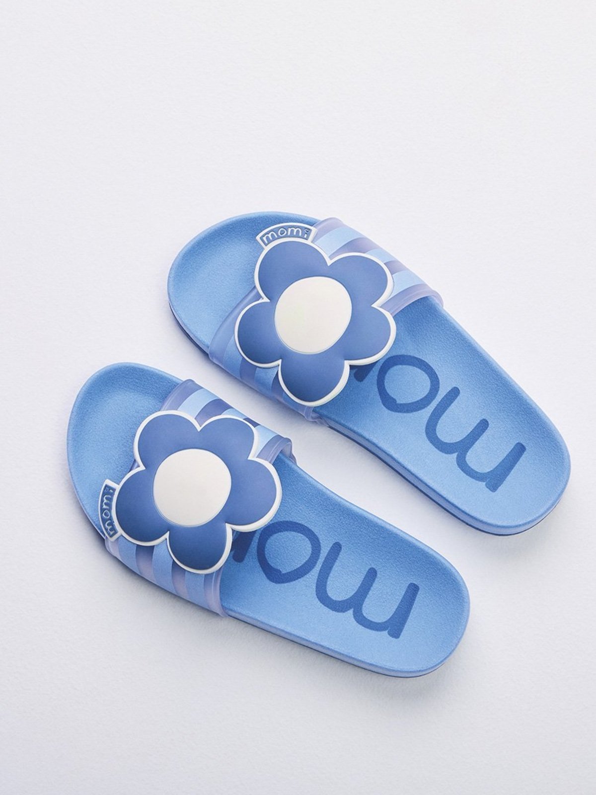 Infantil - Chinelo Slide Menina Azul com Patch de Flor