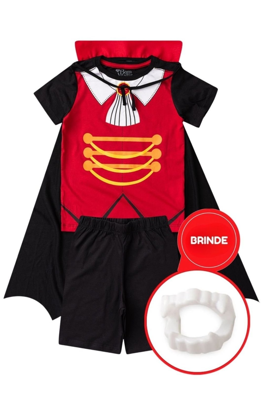 Vista 2 Infantil - Fantasia Bem Vestir Masculino Vampiro preto BEM VESTIR preto