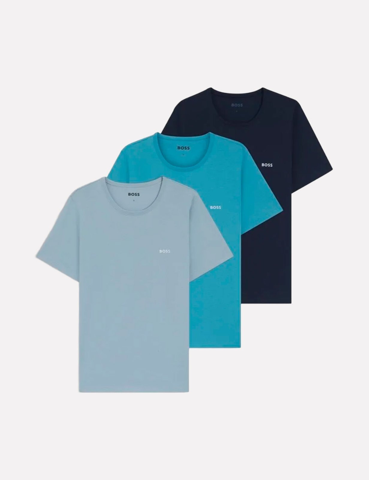 Kit Camisetas Hugo Boss Masculina Slim Azul Claro/Azul/Azul Marinho 3UN