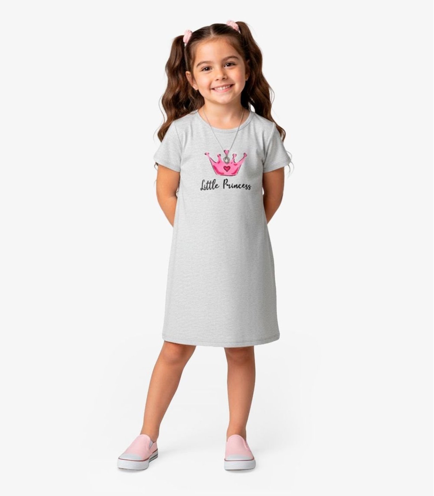 Infantil - Vestido em Moletinho Maquenetado Select Bege