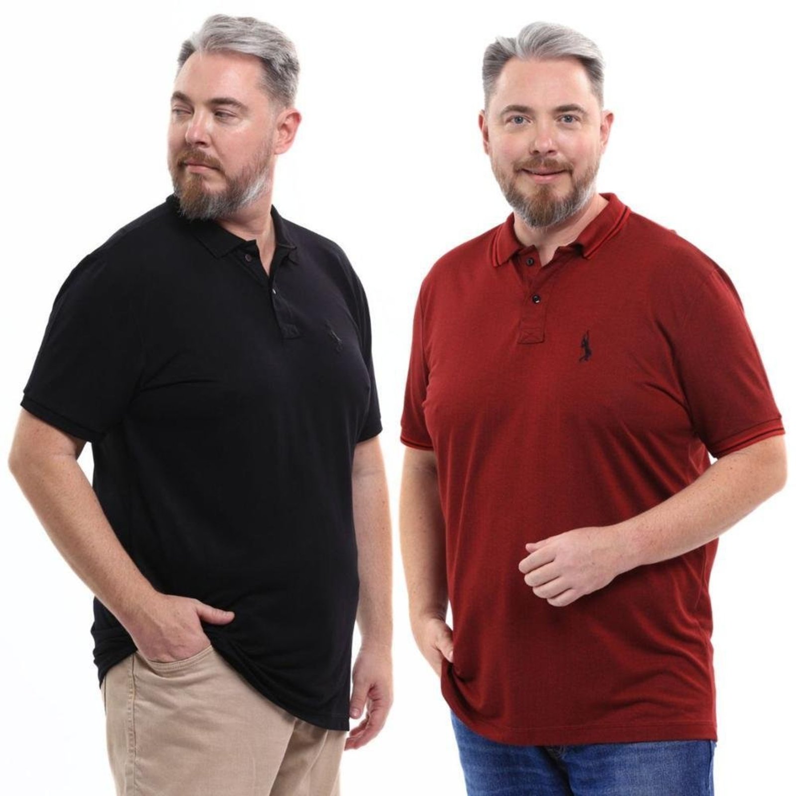 Kit 2 Camisa Polo Masculina Plus Size Piquet Viscose Dry