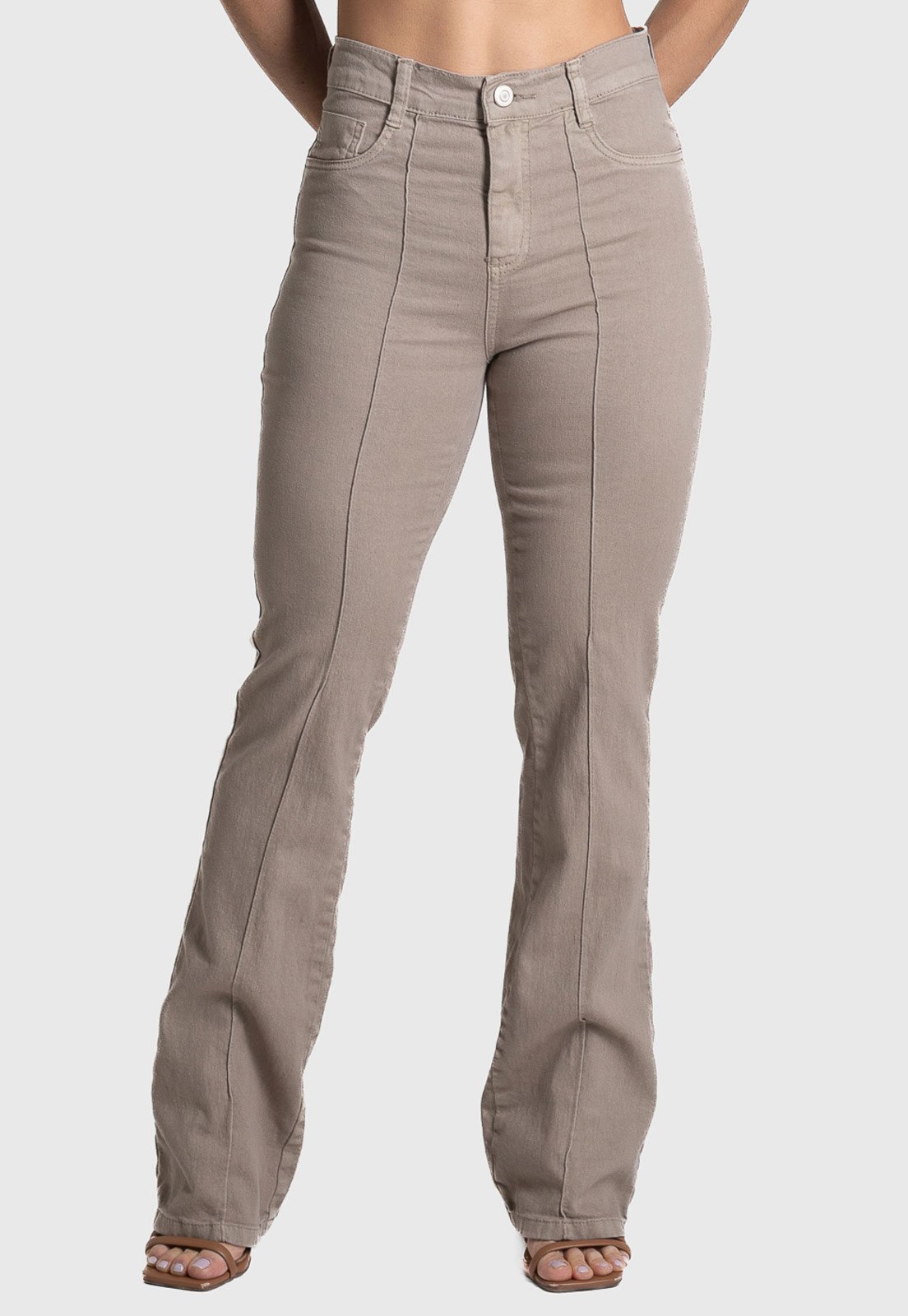 Calça Feminina Sawary Bootcut Bege