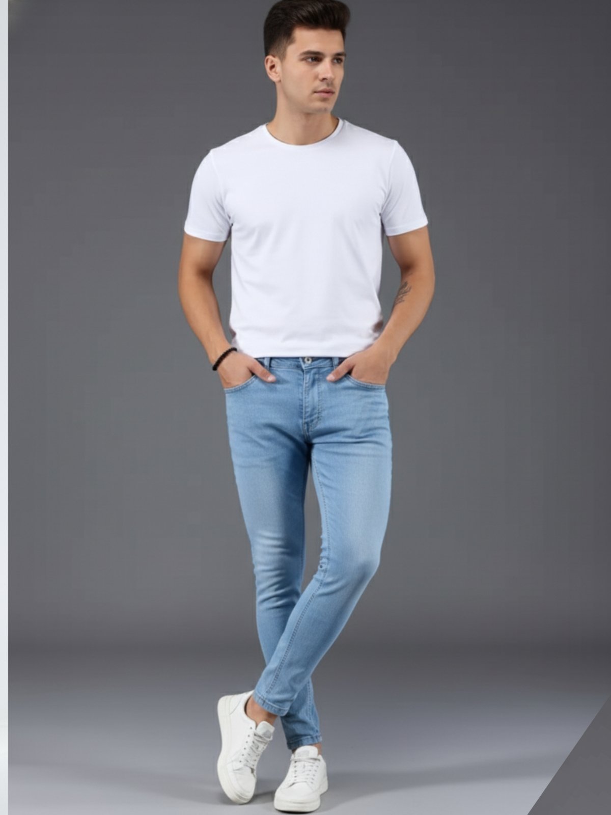 Calça Jeans Masculina 5 Estilos Azul Claro Básica e Confortável