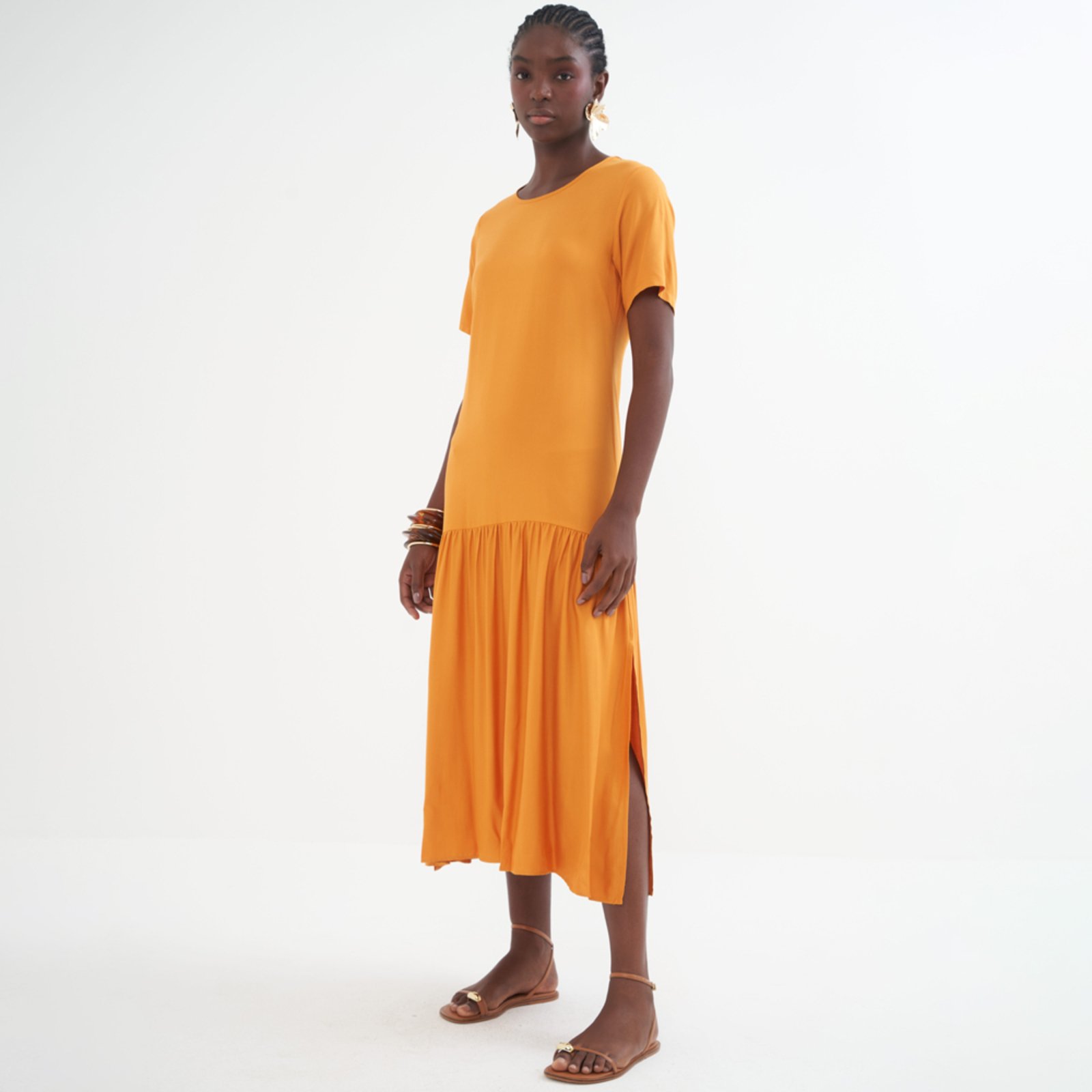 Vestido Super Mid Colcci Saia Pr26 Laranja Cider Feminino