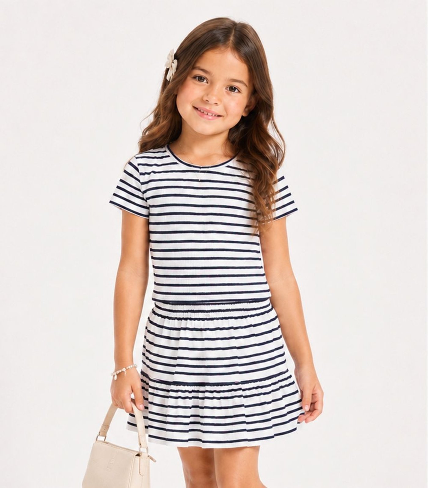 Infantil - Conjunto Menina Saia e Blusa Select Branco