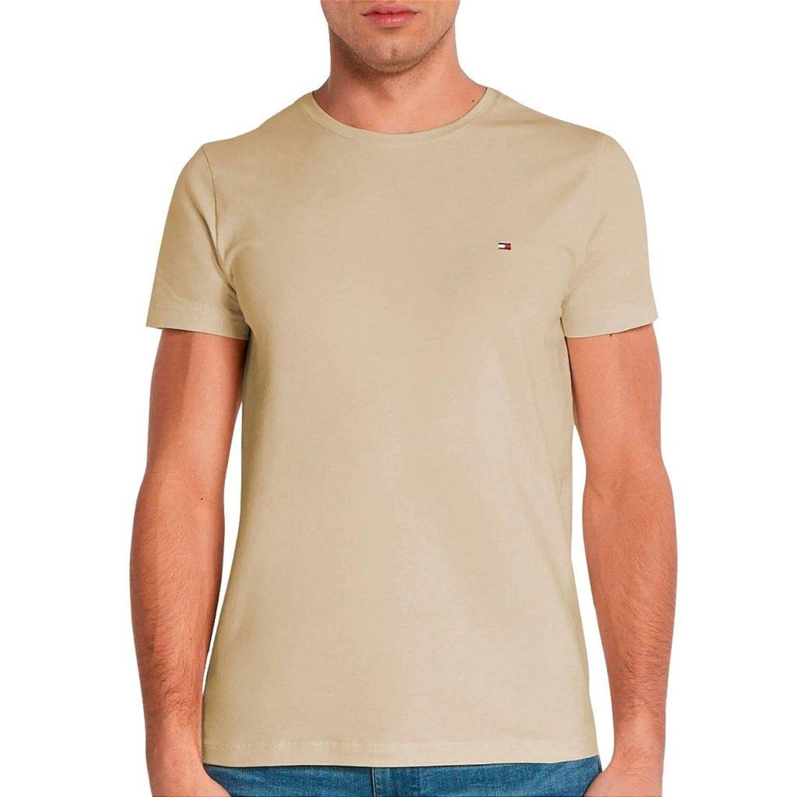 Vista 2 Camiseta Tommy Hilfiger Wcc Essential Cotton Tee Caqui marrom caqui Tommy Hilfiger marrom caqui