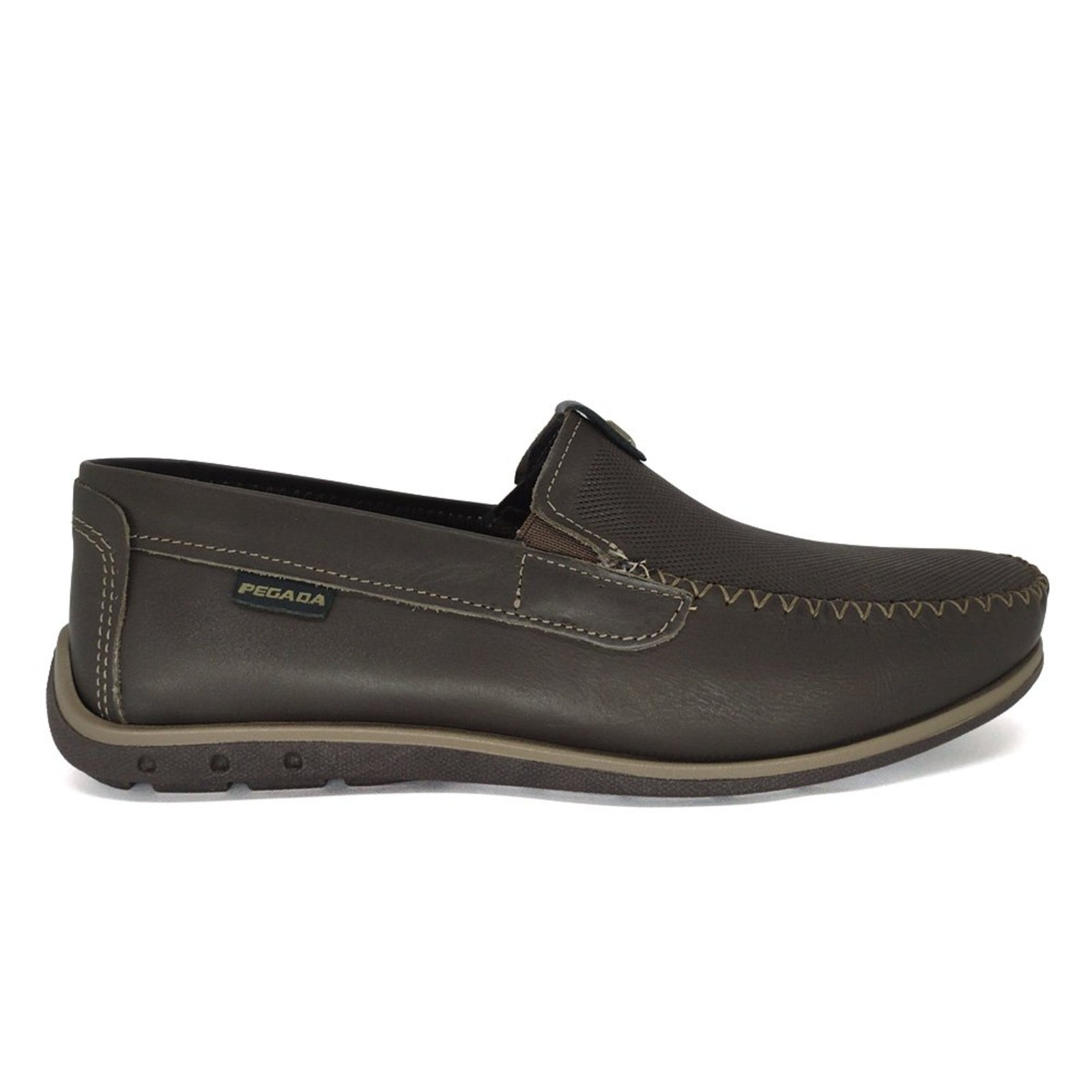 Mocassim Pegada Masculino Couro Drive com Elástico 141603 Marrom