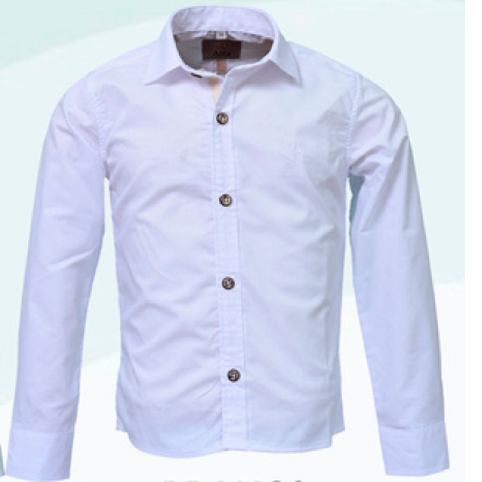 Infantil - Camisa Lisa Manga Longa e Juvenil Estilo Fashion Branco