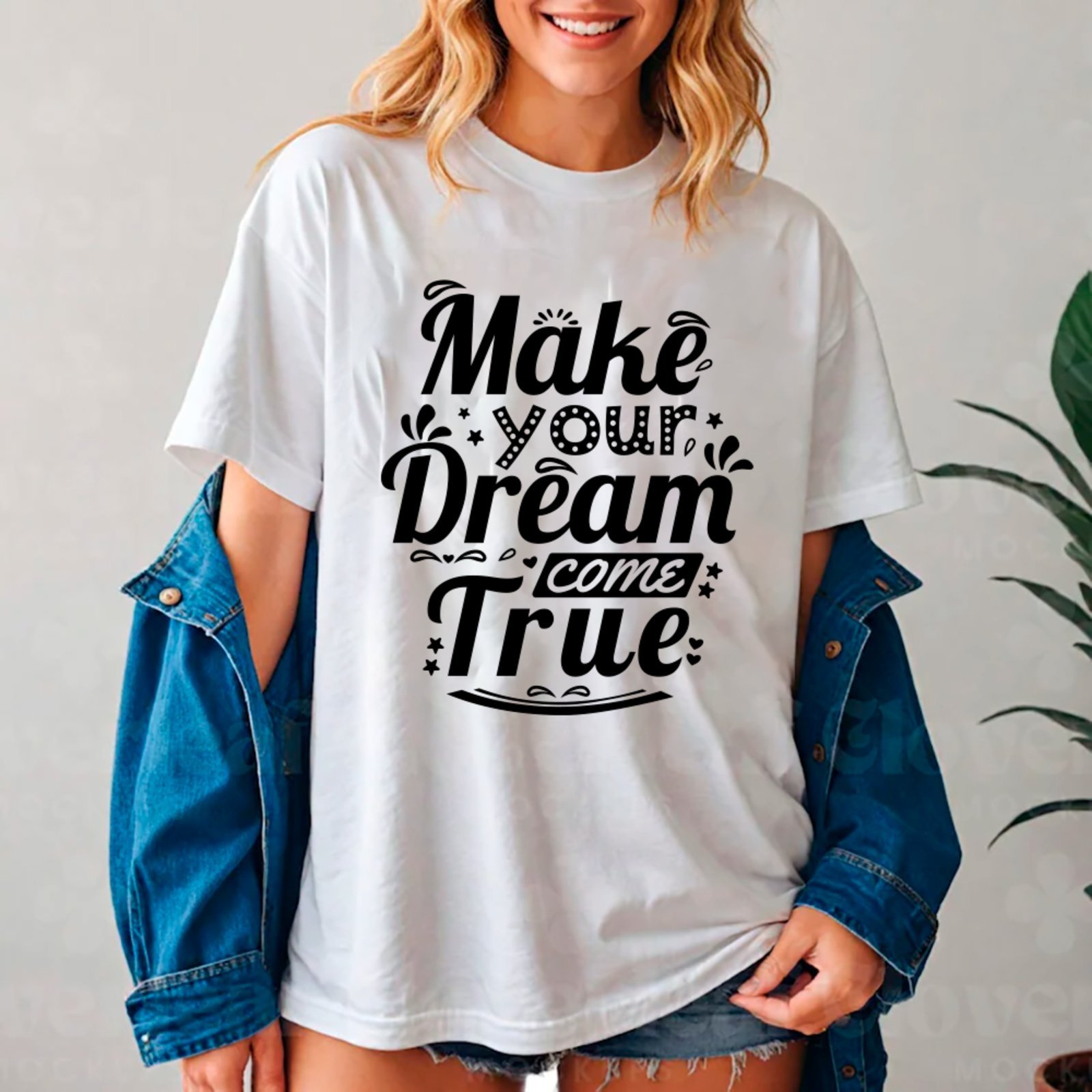 Camiseta Ousy Make Your Dream Come True Oversized Unissex Branco