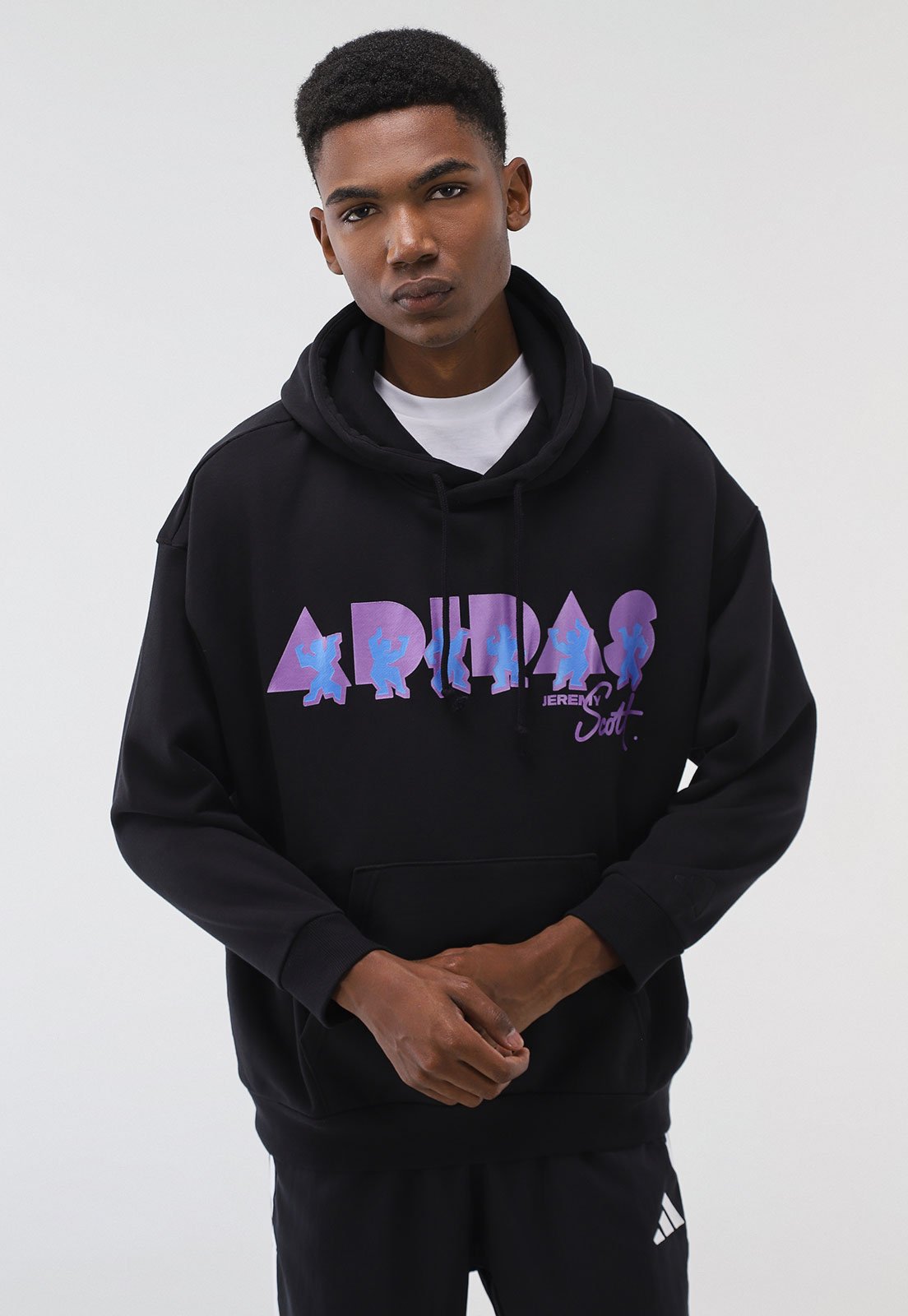 Blusa de Moletom Fechada adidas Originals Pride Jeremy Scott Preta
