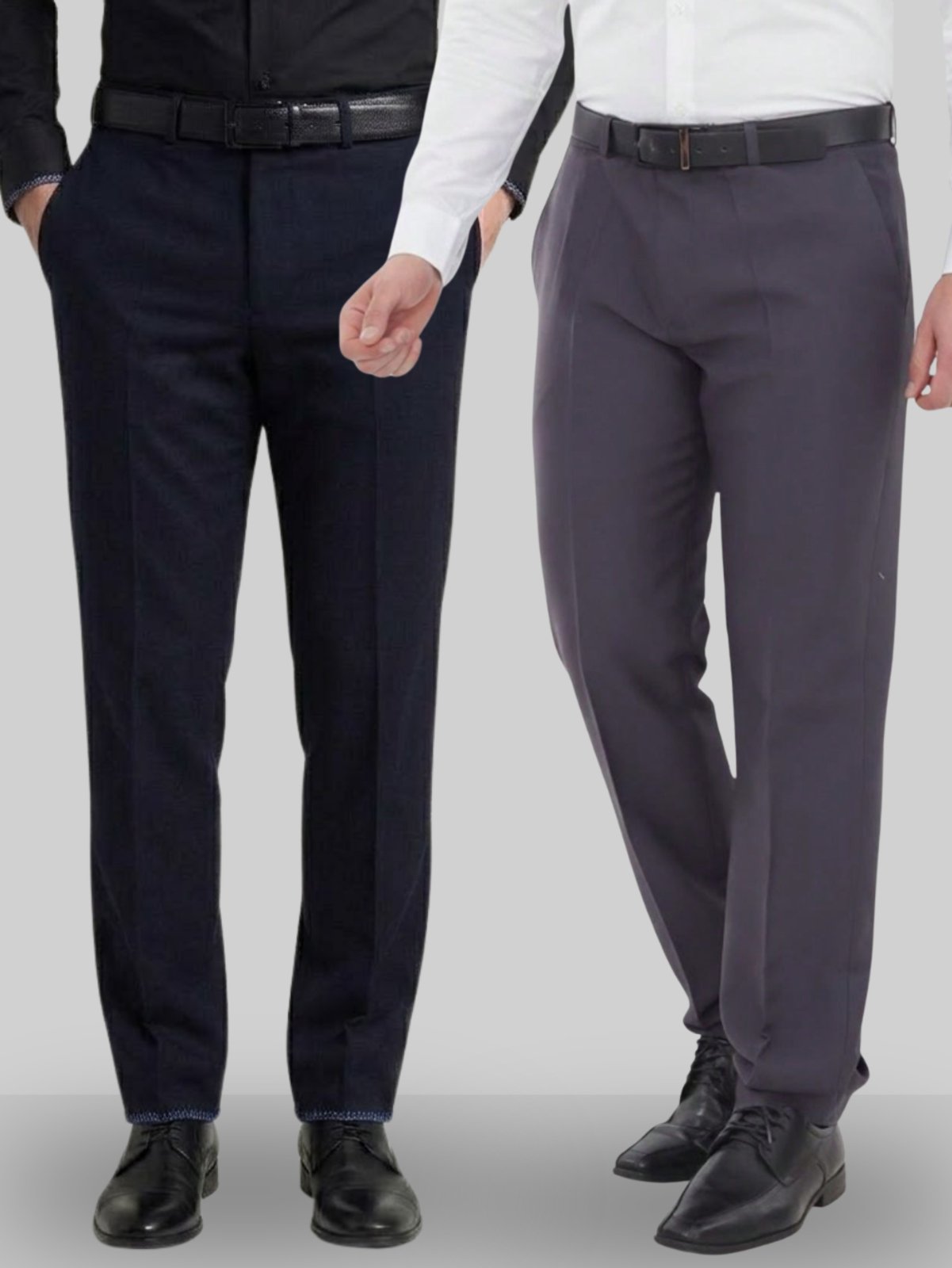KIT Masculino de 2 Peças - Calça Social Azul Marinho e Cinza Escuro