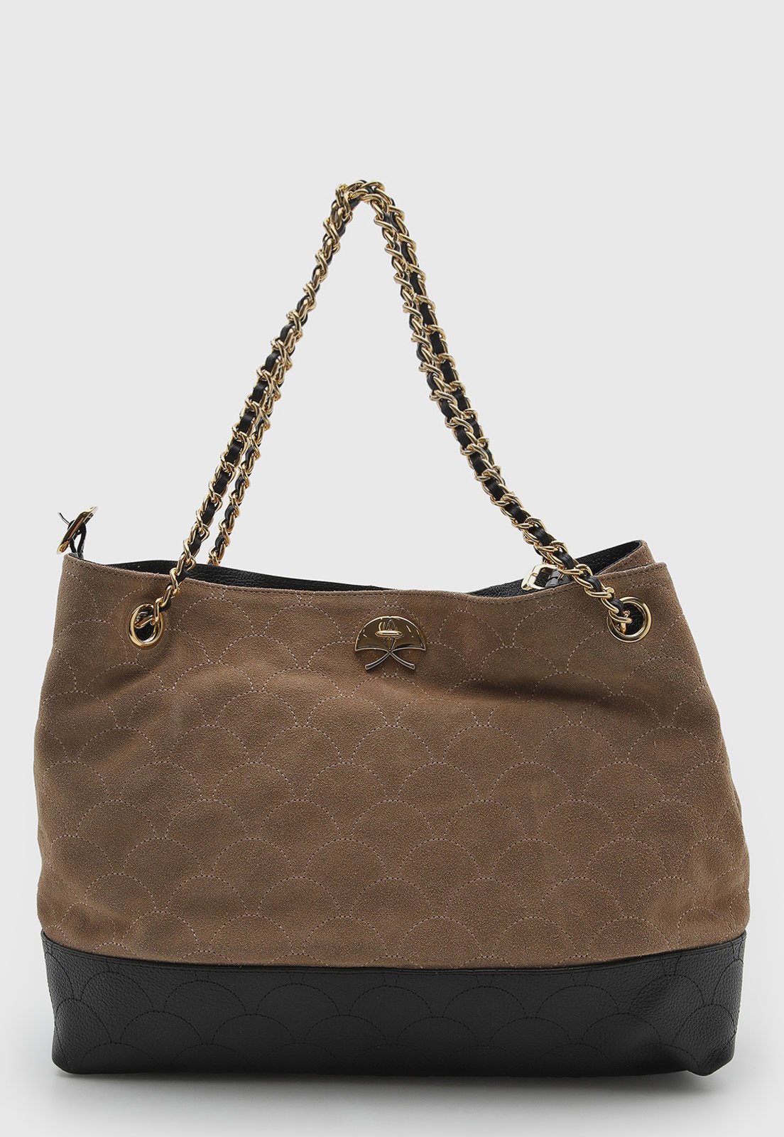 Bolsa Luiza Barcelos Couro Camurça Marrom