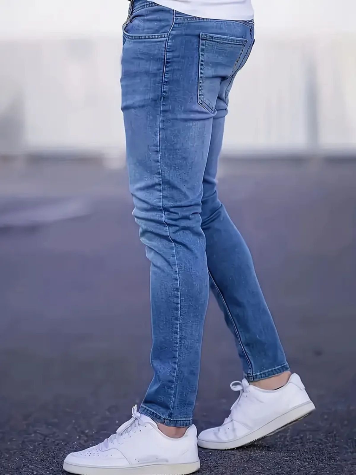 Calça Jeans Masculina Skinny Kovali Premium Casual Com Elastano Confortável Clara Delavê