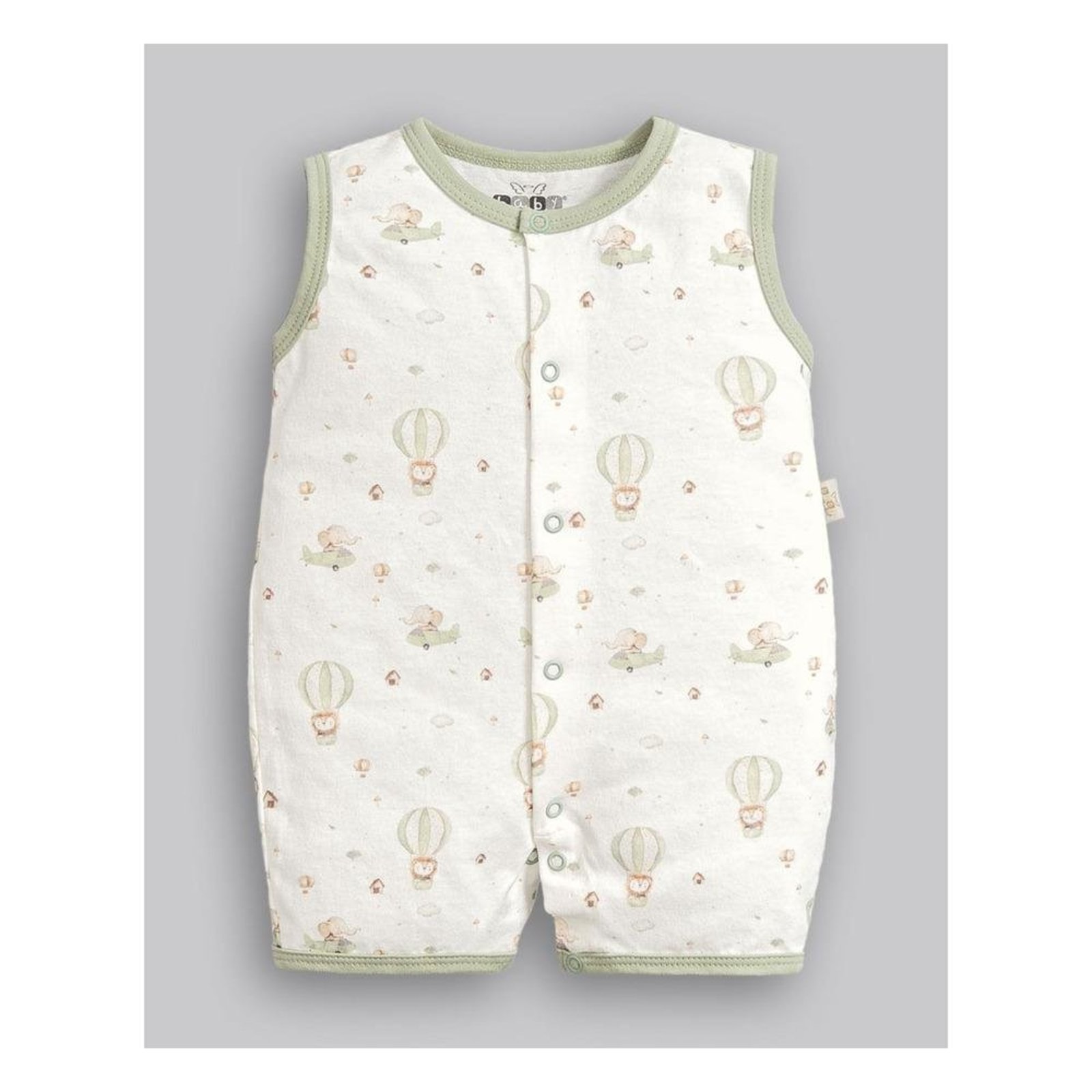 Infantil - Macacão Curto Banho de Sol Regata Anjos Baby G Verde