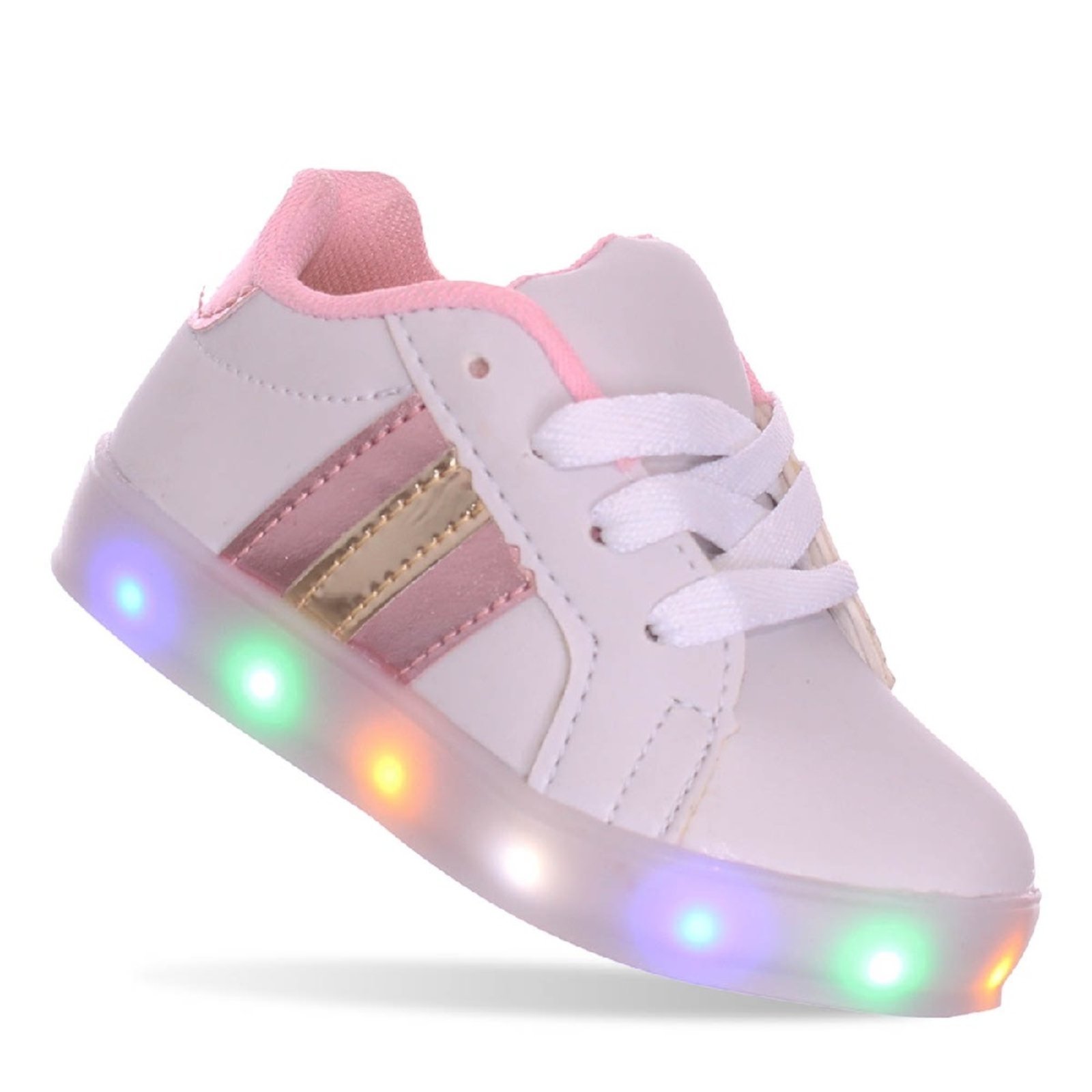 Infantil – Tenis Led Luz pisca Feminino menina rosa ou branco