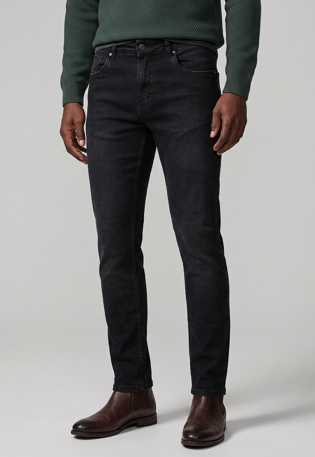 Calça Jeans Masculina Aleatory Skinny Preta