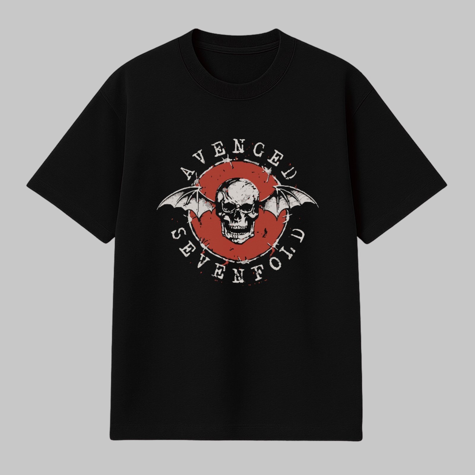 Camiseta Básica Símbolo Metal Alado Avenged Sevenfold Rock Clássico Unissex Preto