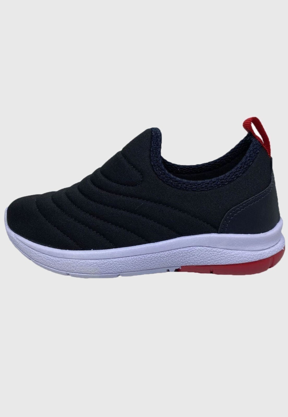 Vista 3 Infantil - Tênis Calce Fácil Masculino com Vermelho tep Kidstep preto Kidstep preto