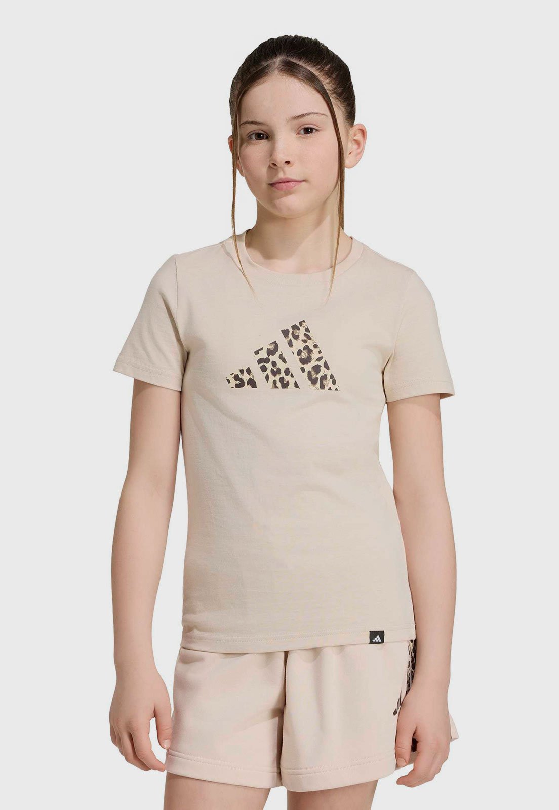 Infantil - Camiseta adidas Sportswear Animal Print Bege