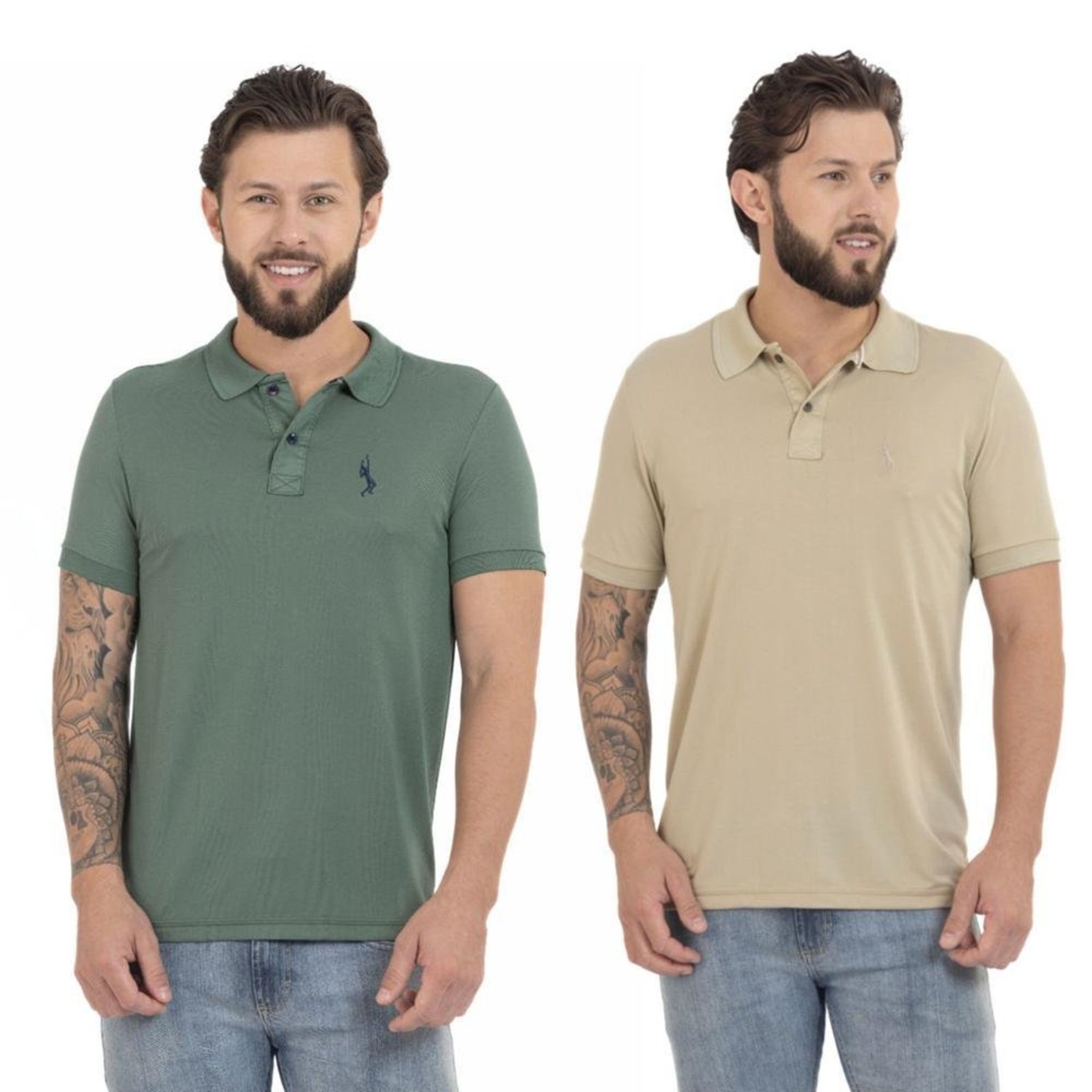 Kit 2 Camisa Polo Masculina Dia a Dia Conforto