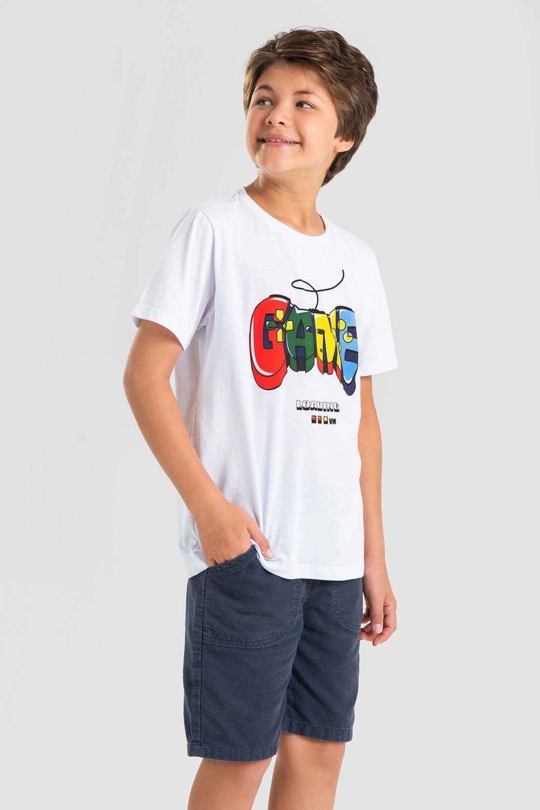 Infantil - Camiseta Meia Malha Juvenil Masculina Game
