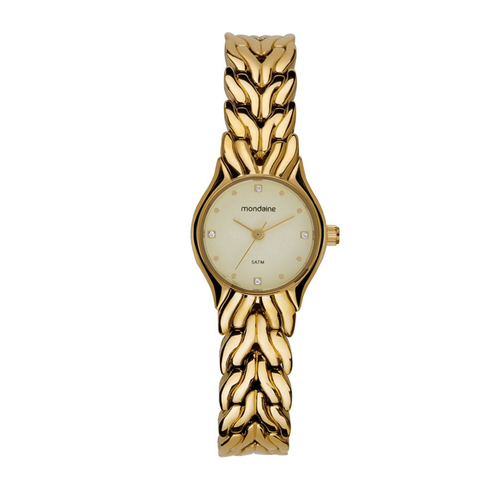 Relógio Mondaine Feminino Dourado Pulseira Moderna Mondaine