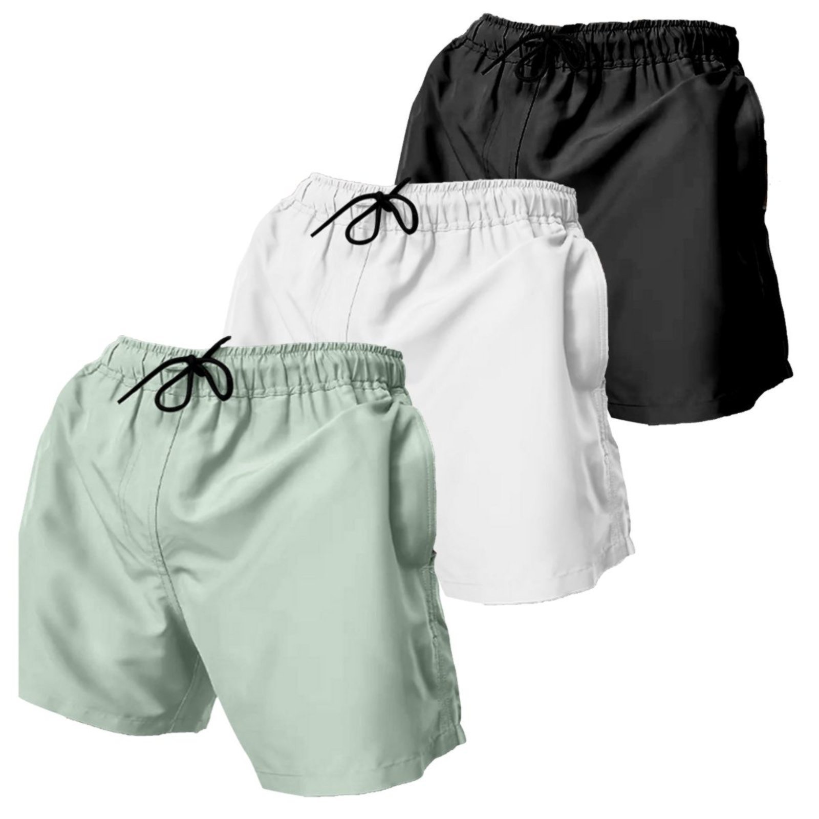 Kit 3 Short Moda Praia Masculino Bermuda Tactel Elastano