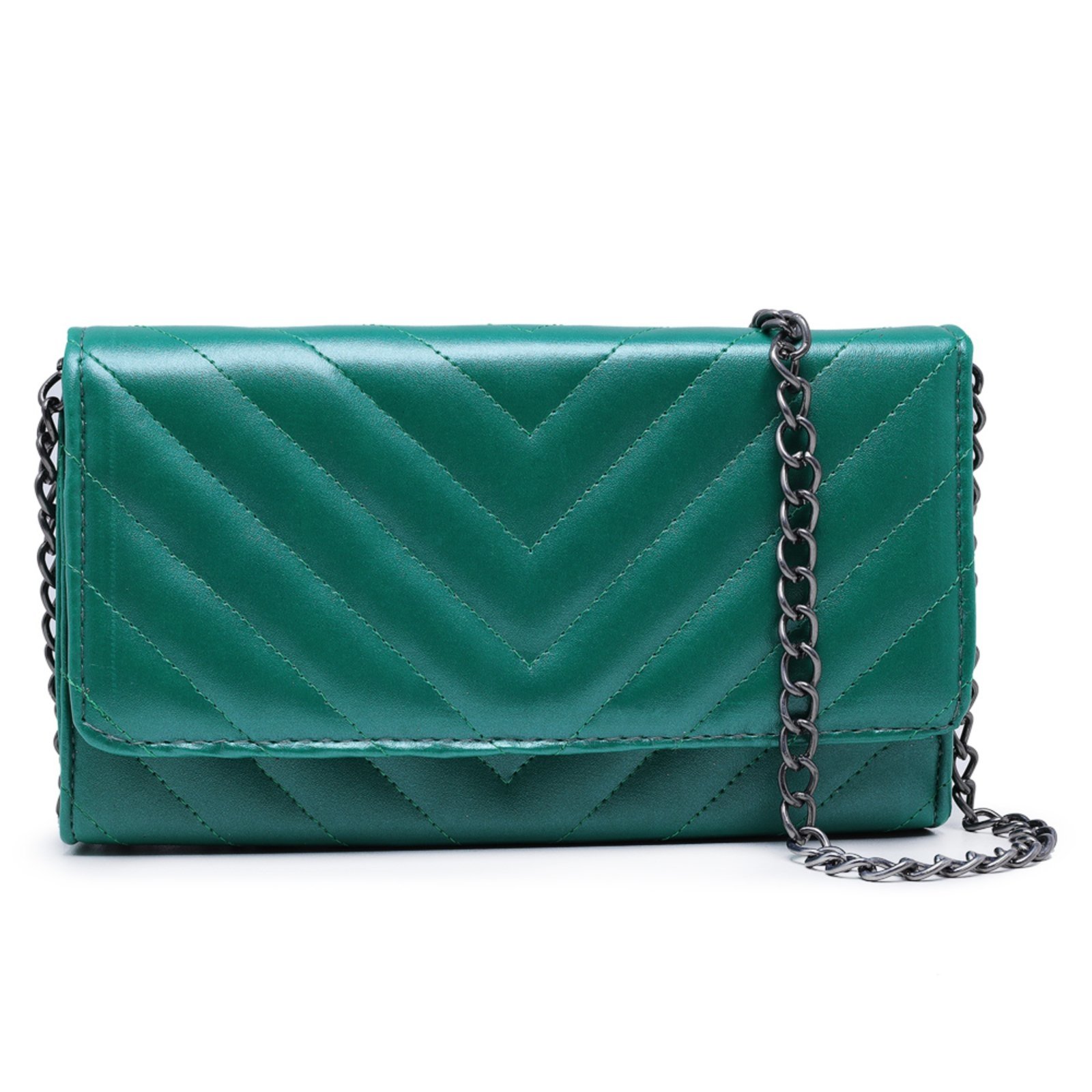 Bolsa Feminina Pequena Clutch Matelasse Verde Carmelo Shoes