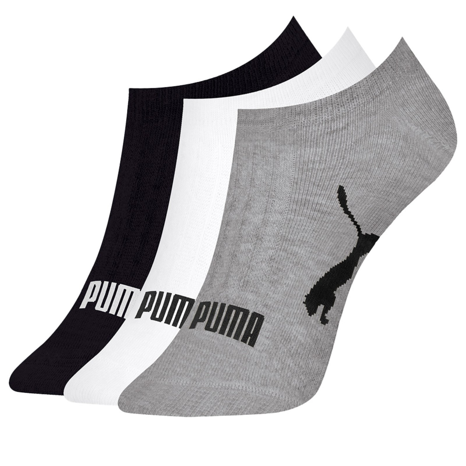 Kit 3 Pares Meia Puma Sapatilha Original Algodão Com Nf Preto e Cinza