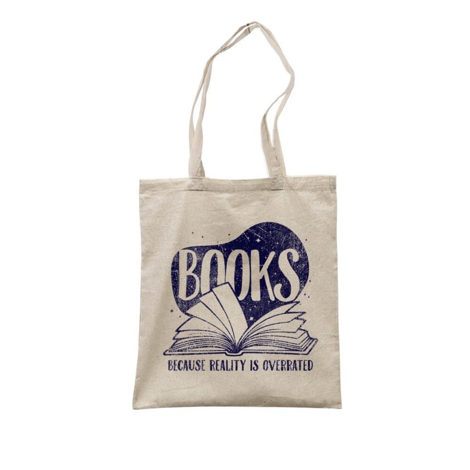 Ecobag Books Because Reality Is Overrated - Bege - Casual - Studio Geek