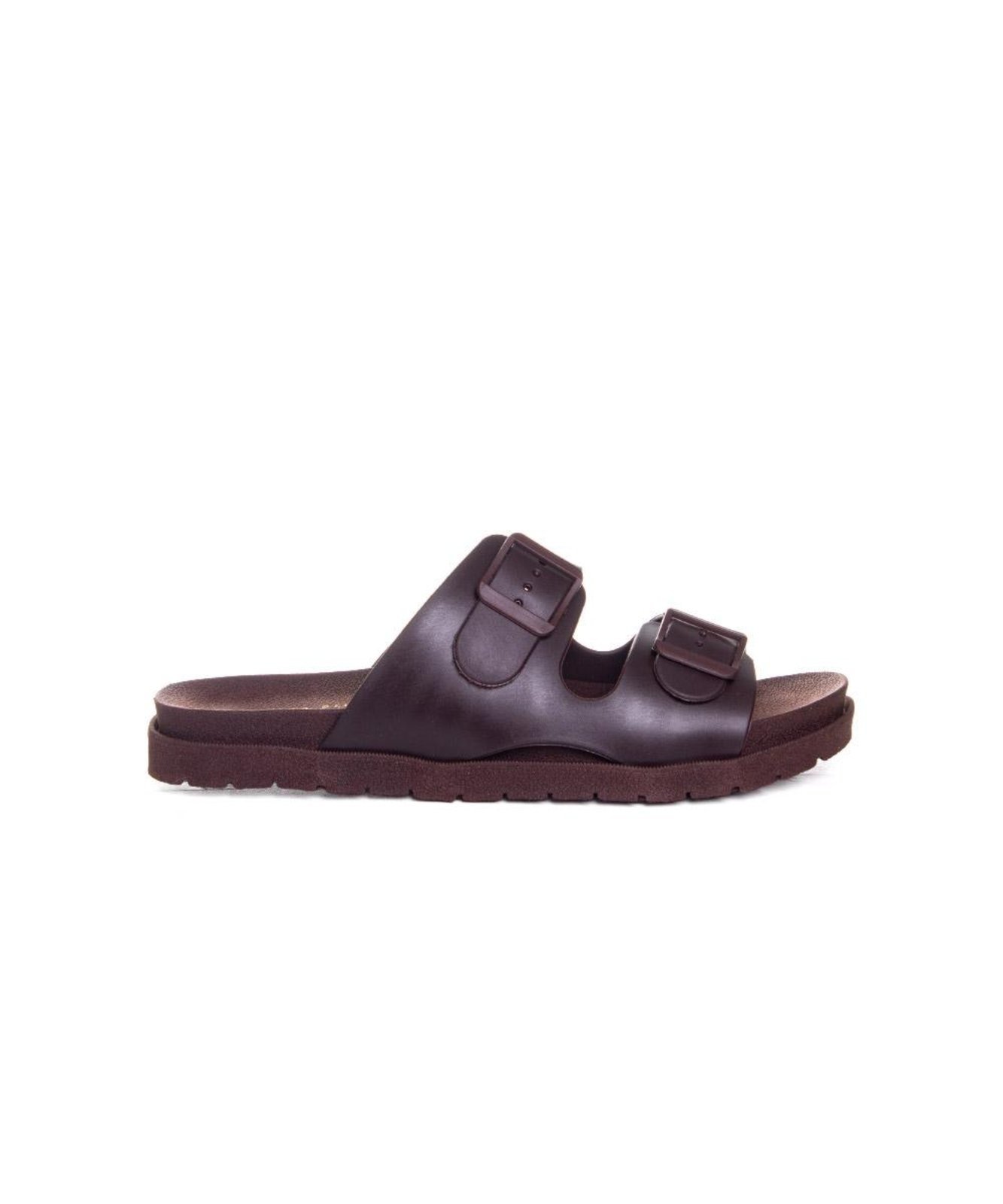 Tamanco Flatform Pixolé Fivelas Café Incolor