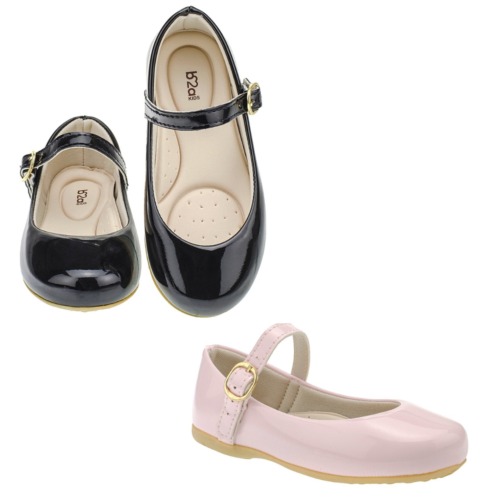 Infantil – Kit 2 Pares Sapatilha Menina B2A Preto e rosa