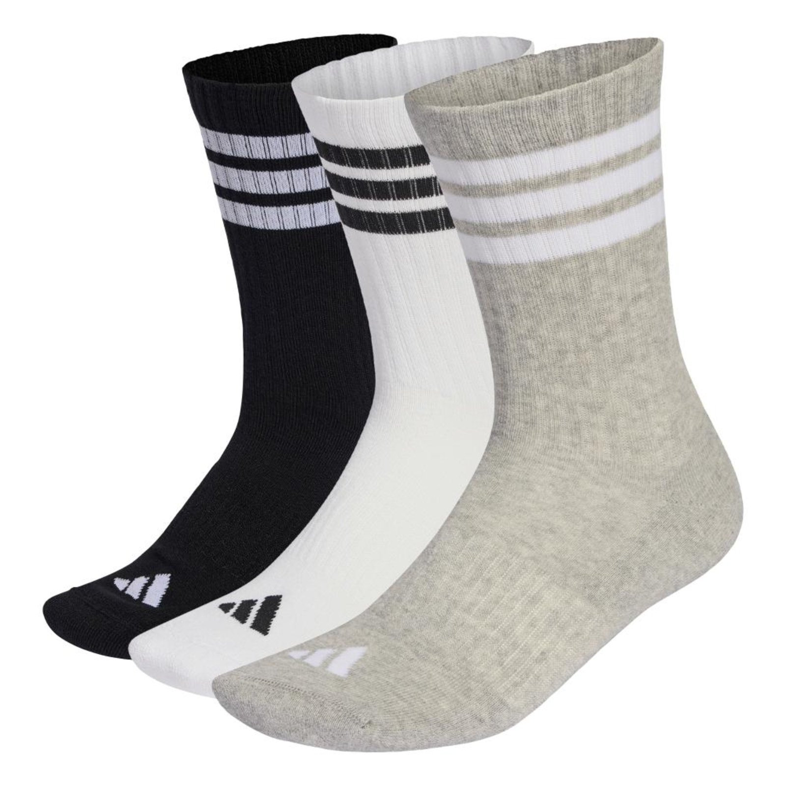 PACOTE COM TRÊS PARES DE MEIAS TRÊS LISTRAS SPORTSWEAR COM AMORTECIMENTO adidas Performance Cinza