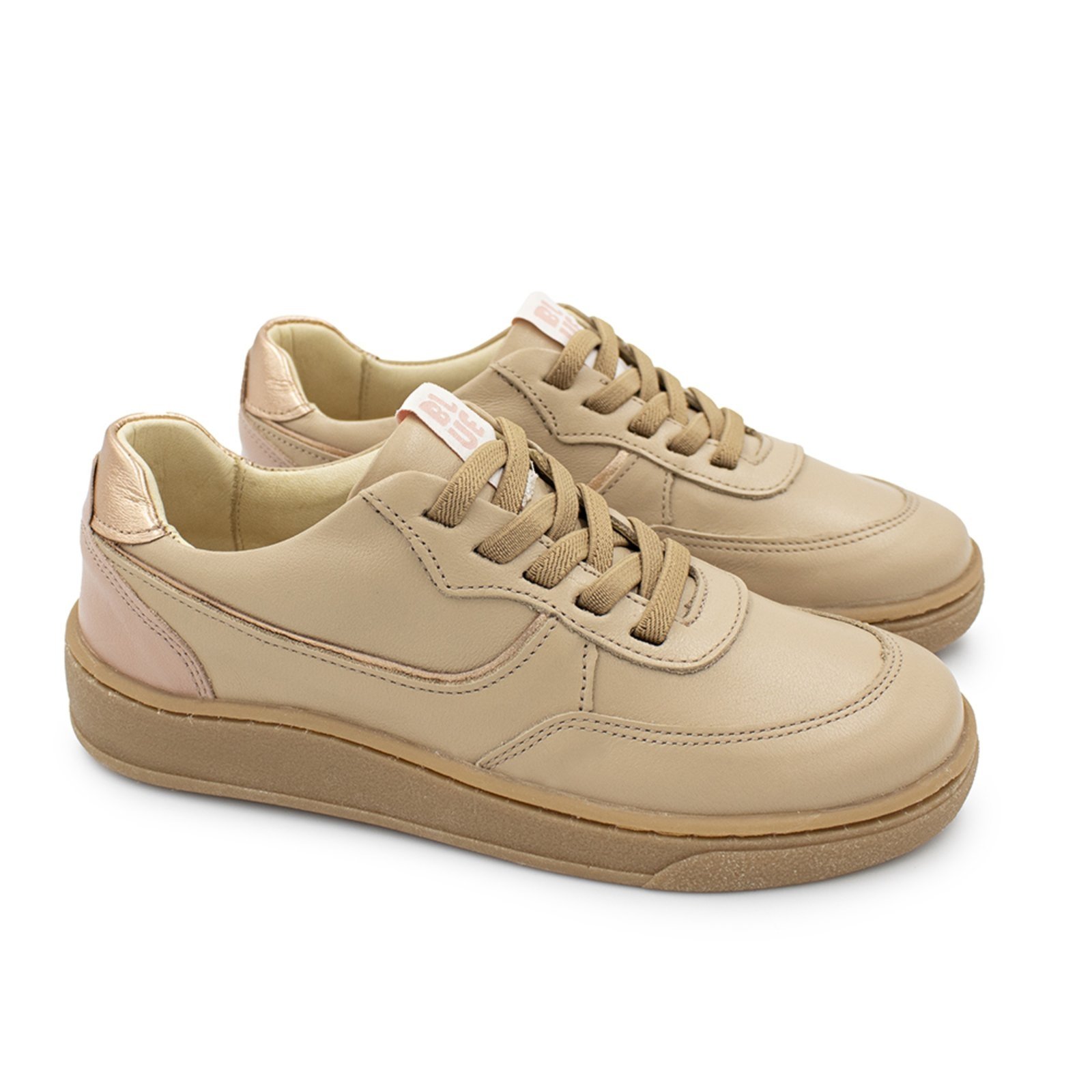 Vista 2 Infantil - Tênis Menina Blue Antonela Couro Nude Blue Infantis Blue Infantis nude blue