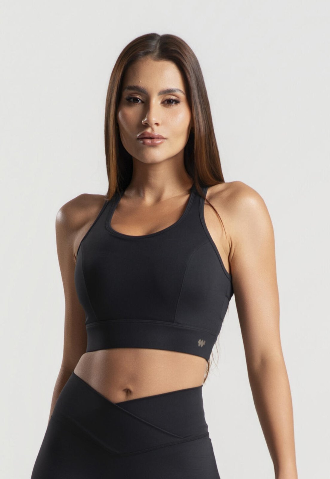 Top Fitness Nadador Com Bojo E Recortes Poliamida Preto Wemood Tp020-001 Preto