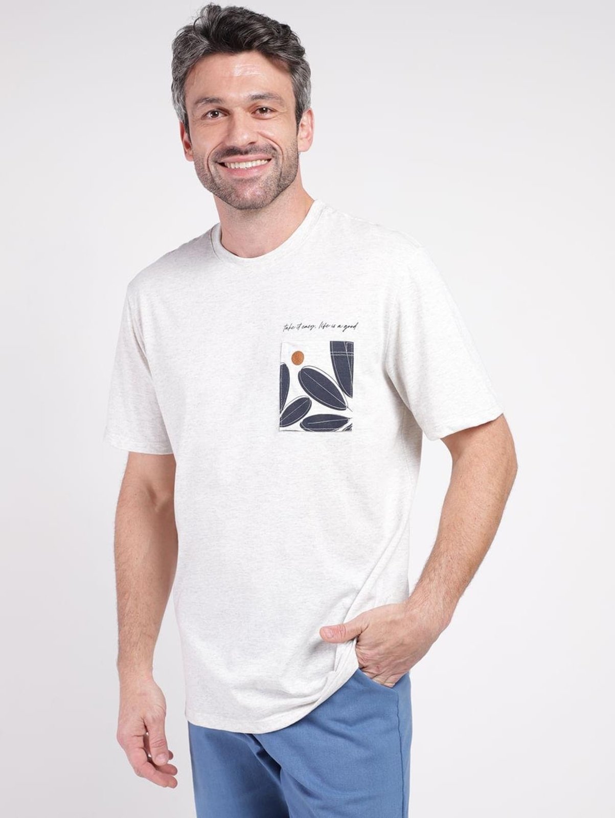 Camiseta Manga Curta Masculina MESCLA