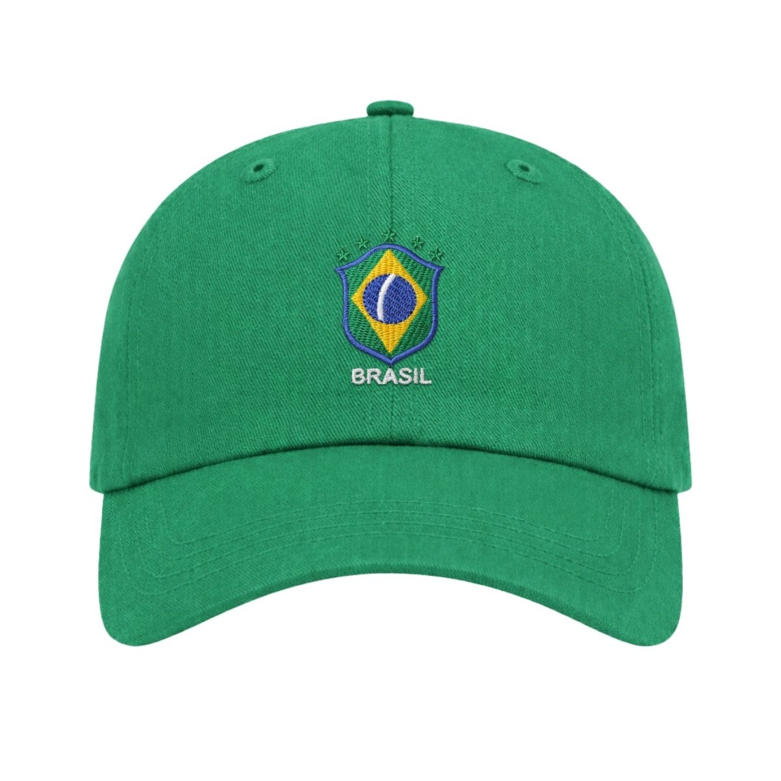 Boné Aba Curva com Ajuste Moderno Confortável Brasil Bordado