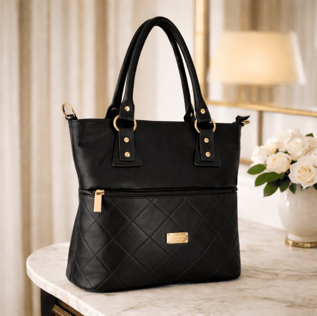 Bolsa Sacola TopGrife Shopper Couro Preto