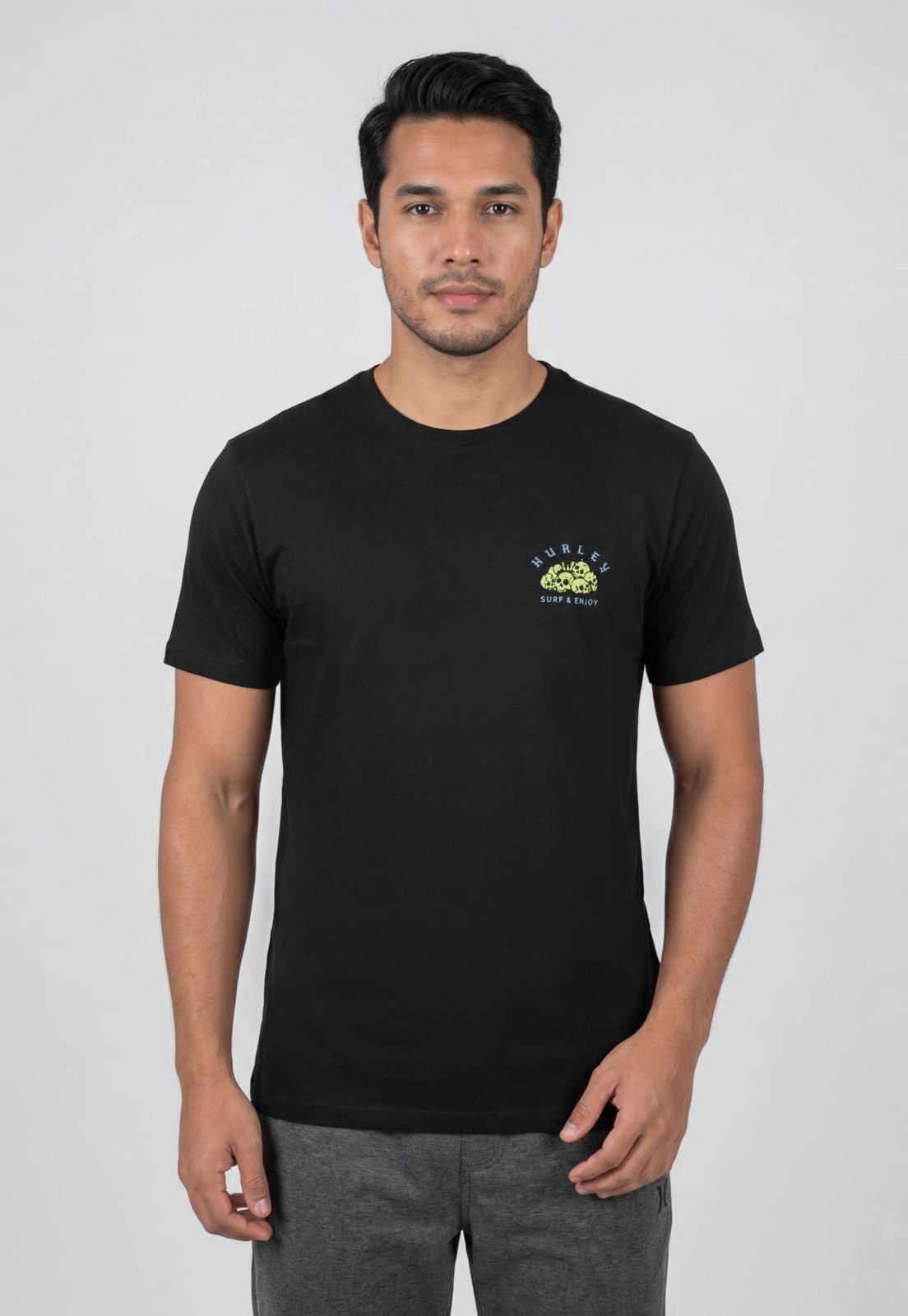 Camiseta Masculina Hurley Estampa Peixe Preta