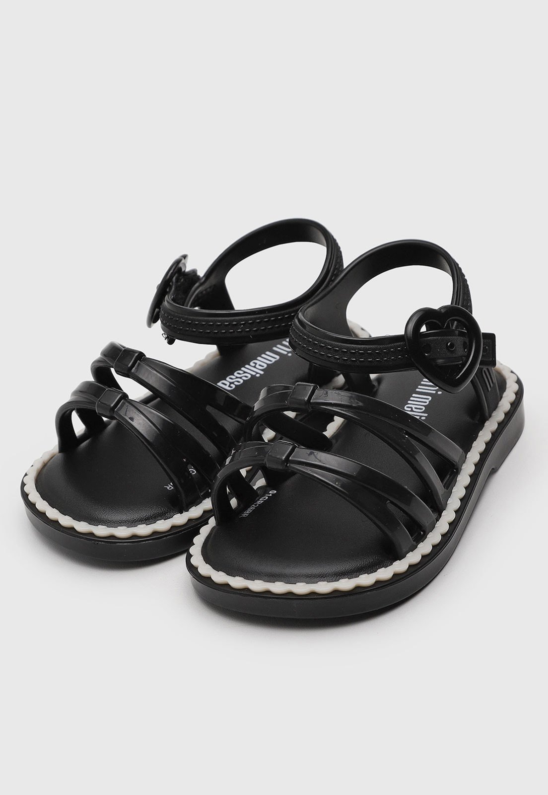 Vista 2 Infantil - Sandália Mini Melissa Aurora Preta preto Mini Melissa preto